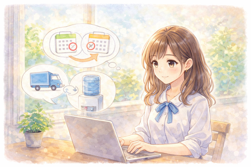 プレミアムウォーターの定期配送には注文間隔のルールがある